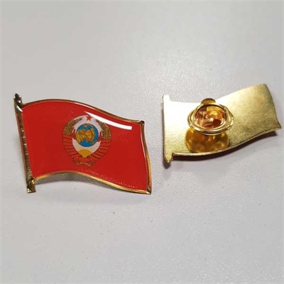 Значок Флажок Герб СССР, заливка смолой 20170001 - фото 1323768