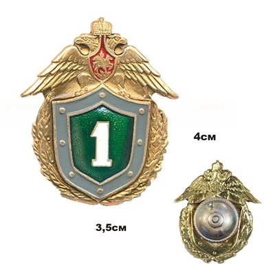 Значок Классность 1 класс Пограничные Войска рядовой (неуставной) (щит зелёный) (ПВ) 20080068 - фото 1350645