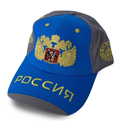 Бейсболка Россия вышивка (синий/серый) 132060 - фото 1353669