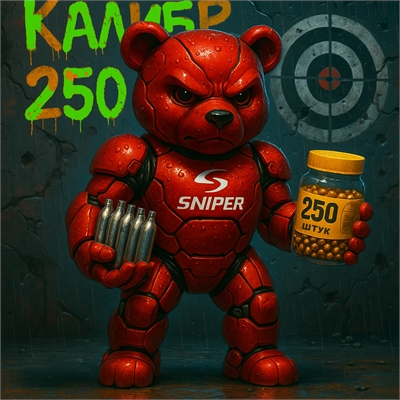 Набор Калибр - 250 (250шт. шариков + 5 баллонов) для пневматического пистолета 23922 - фото 1354019