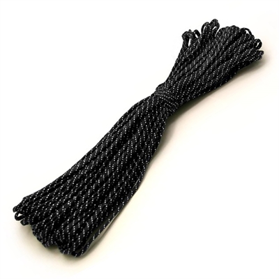 Паракорд PC085 (Чёрный-Белый серебряная нить) 30 метров PC085 - фото 1354258