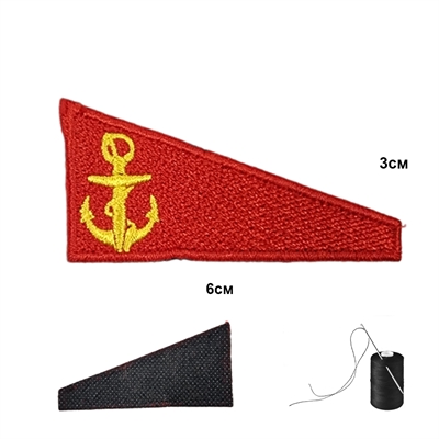 Уголок на берет Флаг красный с якорем (малый) ВЫШИТЫЙ (ВМФ) 16040002 - фото 1354900
