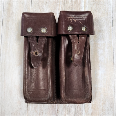 Подсумок для АПС на 4 магазина, коричневая кожа (оригинал СССР) 791197 - фото 1355607