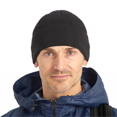 Шапка на флисе Чёрная (полушерсть) ШАП702 - фото 1356630