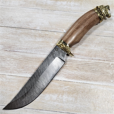 Нож Лесник (литьё) ст.Дамаск (венге) (Самойлов) САМ031 - фото 1357457