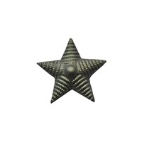 Звезда на погоны мет. 13мм (рифленая) защитная (зелёная)