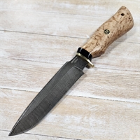 Нож нескладной Турист-2 ст.Дамасская (карел. берёза) LEMAX