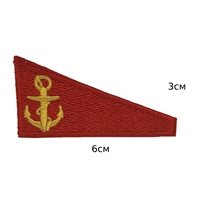 Уголок на берет СССР Красный с якорем (вышитый) (ВМФ)