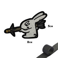 Шеврон нашивка Кролик с ракетой зелёной (патч) на липучке 97599