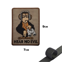 Шеврон нашивка Обезьяна Hear no evil (патч) на липучке 52966