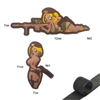 Шеврон нашивка Девушка с оружием (патч) на липучке 55012