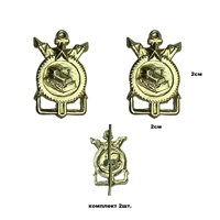 Эмблема на петлицу СТРОЙБАТ Инженерные войска (золотистый Трактор) (2шт.) (золото) (ИВ) 07030165