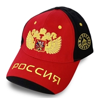 Бейсболка RUSSIA вышивка (красный/чёрный) 132056