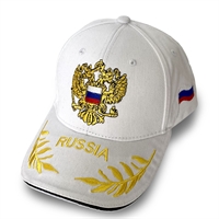 Бейсболка RUSSIA вышивка (белый) 131531