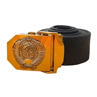 Ремень поясной тактический с Гербом СССР (золотая бляха) (ткань) 148020