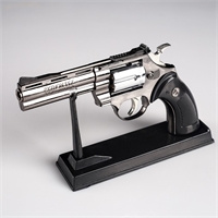 Зажигалка газовая Револьвер серебро 24см (с подставкой) 452794