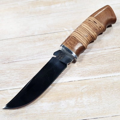 Нож Клещ ст.95х18 (орех/береста) (Русский Нож) РН19