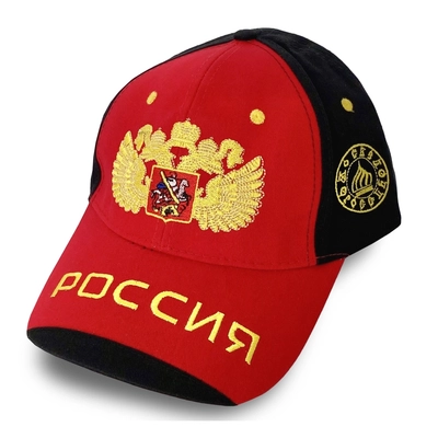 Бейсболка RUSSIA вышивка (красный/чёрный) 132056