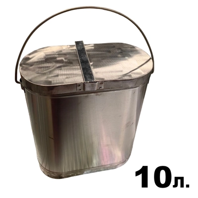 Котелок нержавейка костровой плоский КАН 10л. с крышкой 859678