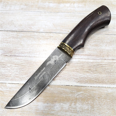 Нож Белка ст.Дамаск (венге) (Зюрин) ЗЮР13 - фото 1358939