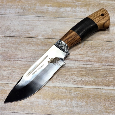 Нож Волчица ст.95х18 (орех/кожа) (Зюрин) ЗЮР42 - фото 1359102