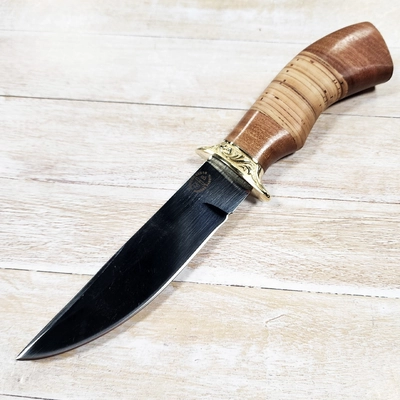 Нож Турист ст.95х18 (орех/береста) (Русский Нож) РН22