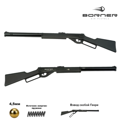 Пневматическая винтовка Borner Lever Action (скоба Генри) (пластик) кал.4,5мм 00263813
