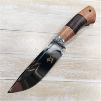 Нож Скинер ст.95х18 (орех/кожа) (Зюрин) ЗЮР14