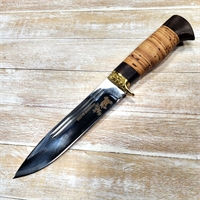 Нож Клык-1 ст.95х18 (орех/береста) (Зюрин) ЗЮР21