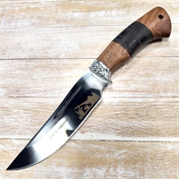 Нож Егерь ст.95х18 (орех/кожа) (Зюрин) ЗЮР38