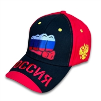 Бейсболка Россия Кулак Флаг вышивка (красный/чёрный) 148388