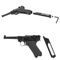 Пистолет пневматический Stalker STL (Luger P08) + накладка силикон кал.4,5мм ST-41021L